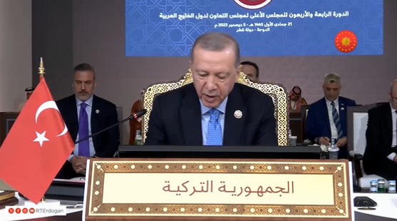 Cumhurbaşkanı Erdoğan, 44. Körfez İşbirliği Konseyi Zirvesi'nde konuştu: "Garantörlüğe hazırız!"